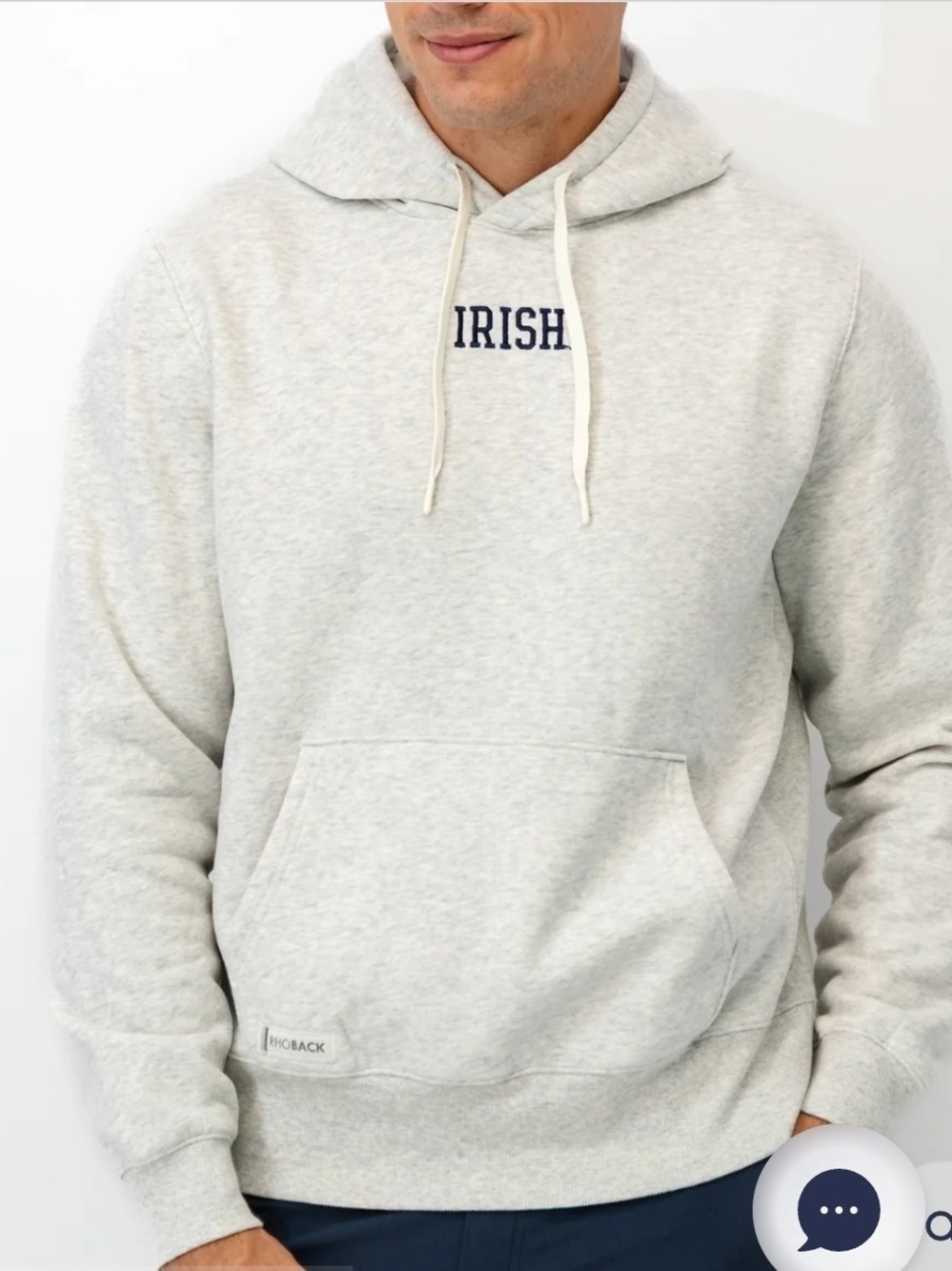 Light Gray 'IRISH' Men's Notre Dame Pullover Hoodie - Men's Hooded Sweatshirt